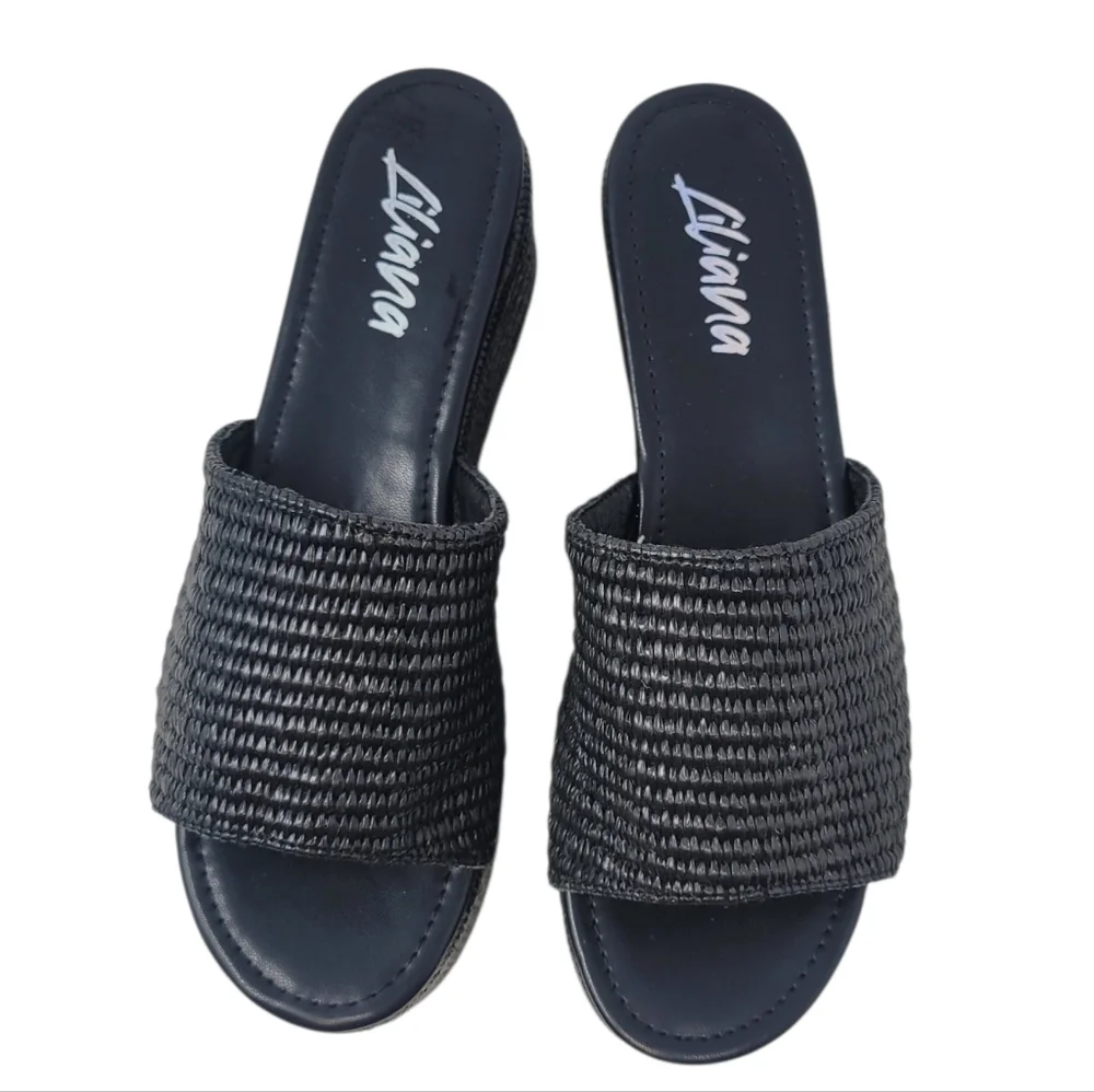 Liliana Budza Classic Neopro Black Open Toe Platform Sandal - Size 8.5